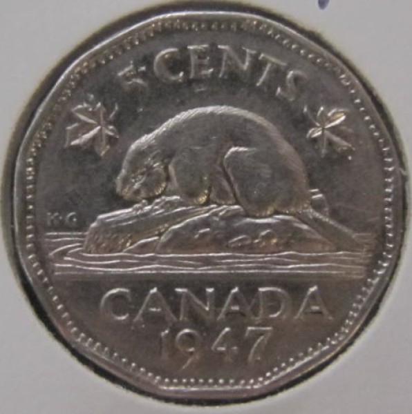 Canada-1947-Dot-5-Cents.....-Interesting-Error